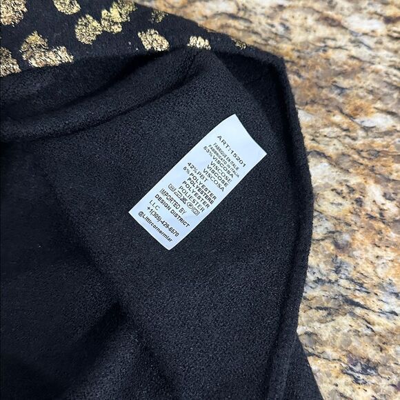 In Italy Metallic Leopard Print Long Sleeve Blouse Top One Size - Picture 7 of 9